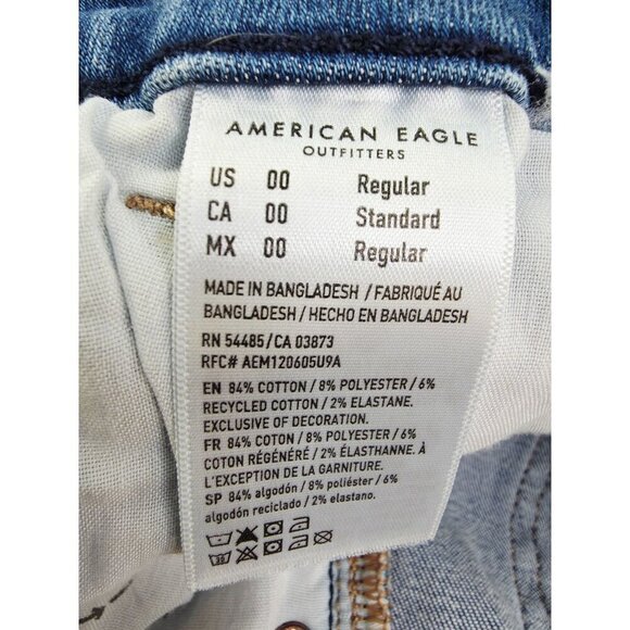 American Eagle Outfitters Size 00 Women 32" Inseam Curvy Kick Boot Stretch Jeans - Picture 7 of 13
